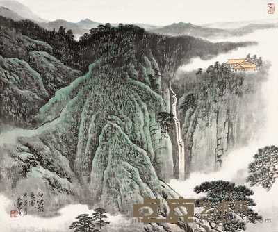 宋玉麟 辛巳（2001年）作 白云幽景 镜心 37×44.5cm